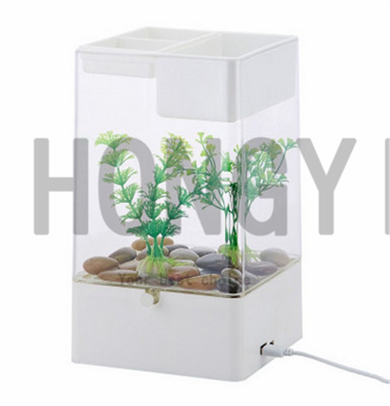 HONGYI 1 piece lazy mini small acrylic goldfish bowl fish tank free water change transparent betta fish tank goods