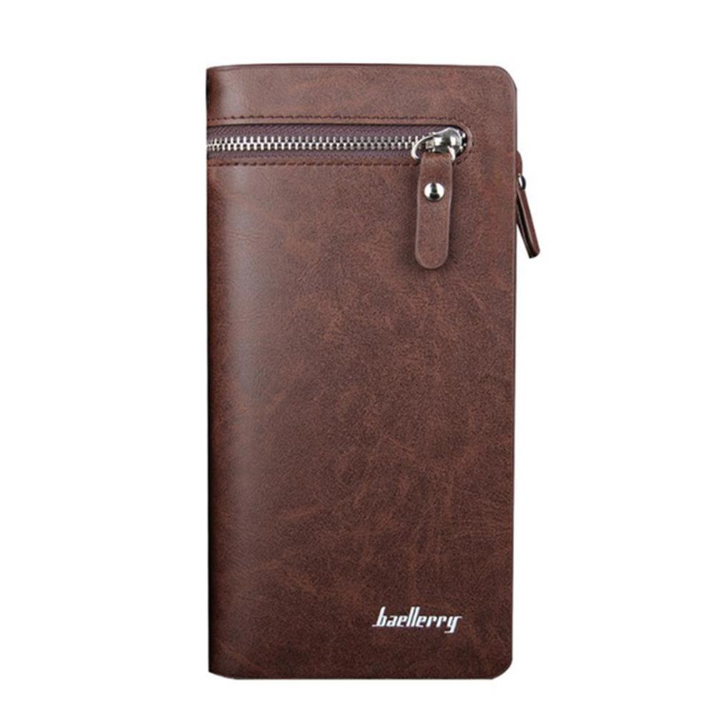 Baellerry Männer Brieftaschen PU Leder Reißverschluss praktisch Tasche Brieftasche Karte Halfter England Stil Männlichen Brieftasche Schwarz oben Männer Brieftasche: Braun