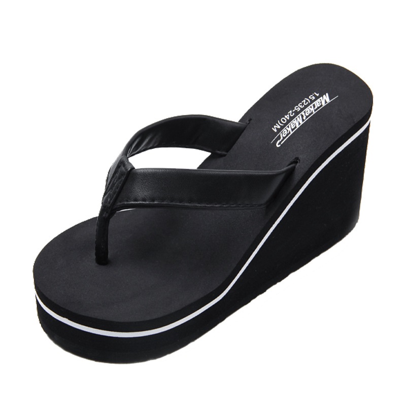 KuaiLu teenslippers voor heren Zacht leer Teenslippers voor mannen Badingsandalen Comfortabel Brede voeten Badingslippers Yoga Rubberen voetbed Zomer Strand Antislip Binnen Buiten Diep Zwart 42