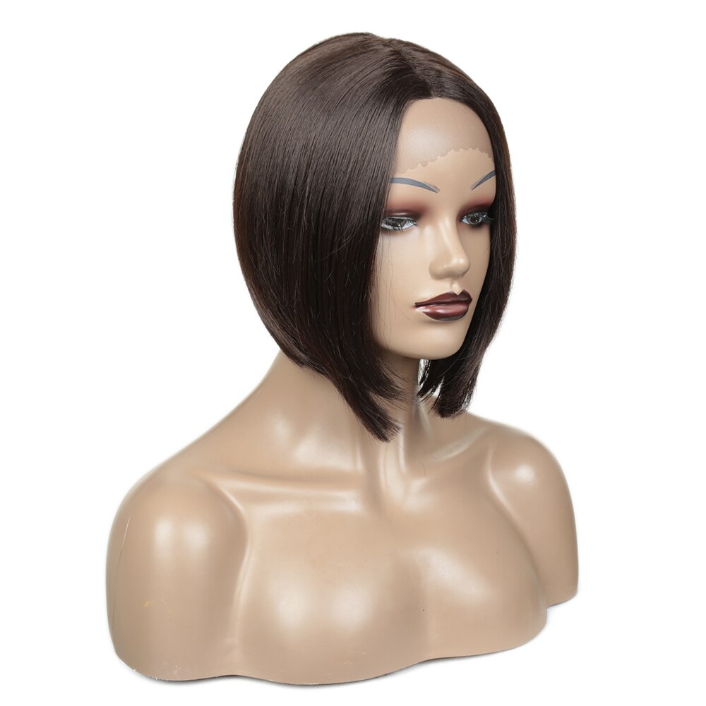 Short Bob Straight Lace Front Wigs Middle Part Synthetic Hair Glueless Lace Wig Heat Resistant Fiber For Black Women HeyMidea: Default Title