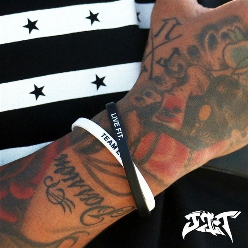Rubberen polsbandjes live fit letter bedrukte sport siliconen armbanden