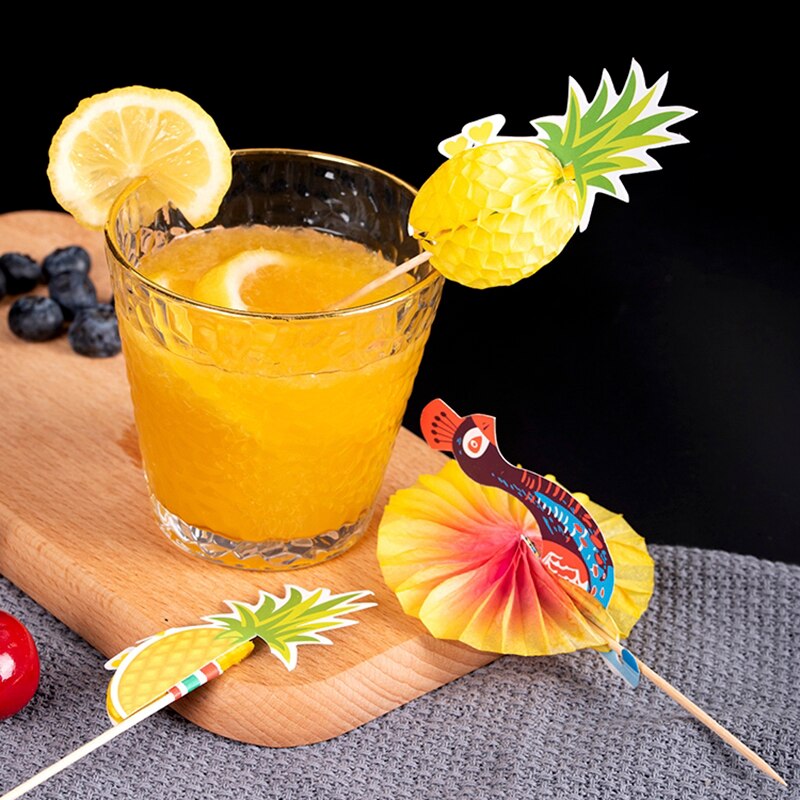 50PCS Cocktail Umbrella Sticks Decorative Toothpicks Fruit Cupcake Dessert Buffet Cocktail Parasols Drinks Picks Party Tableware