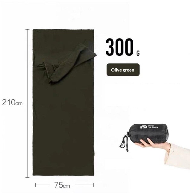 Mobi garden - sac de couchage de camping en plein air en coton résistant aux salissures - doublure fine et portable pour adulte - doublure multifonctionnelle pour voyage et santé: Vert olive