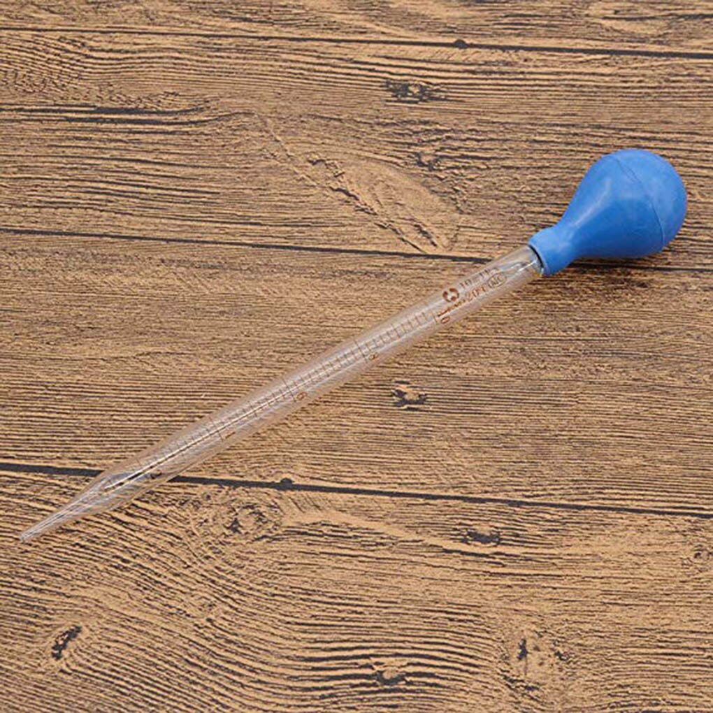 10Ml Glas Schaal Lijn Druppelaar Pipet Lab Dropper Dropping Pipet Blauw Rubberen Hoofd Pipetten