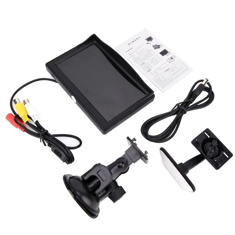 Haute résolution 5 pouces TFT LCD voiture couleur HD ventouse moniteur caméra inversée voiture moniteur de sécurité pour caméra de stationnement de secours inverse