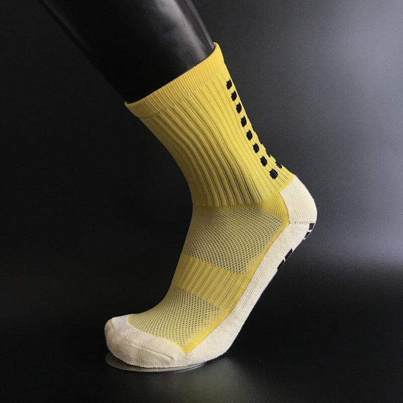 Antislip ademende heren zomer hardloopsokken van katoen en rubber voetbalsokken trusox heren dames fietssokken: Geel