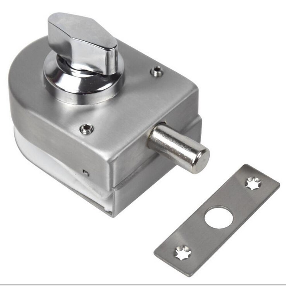 10~12mm Stainless Steel Security Glass Door Lock Glass Single door one-way open knob door lock no key for home: Default Title