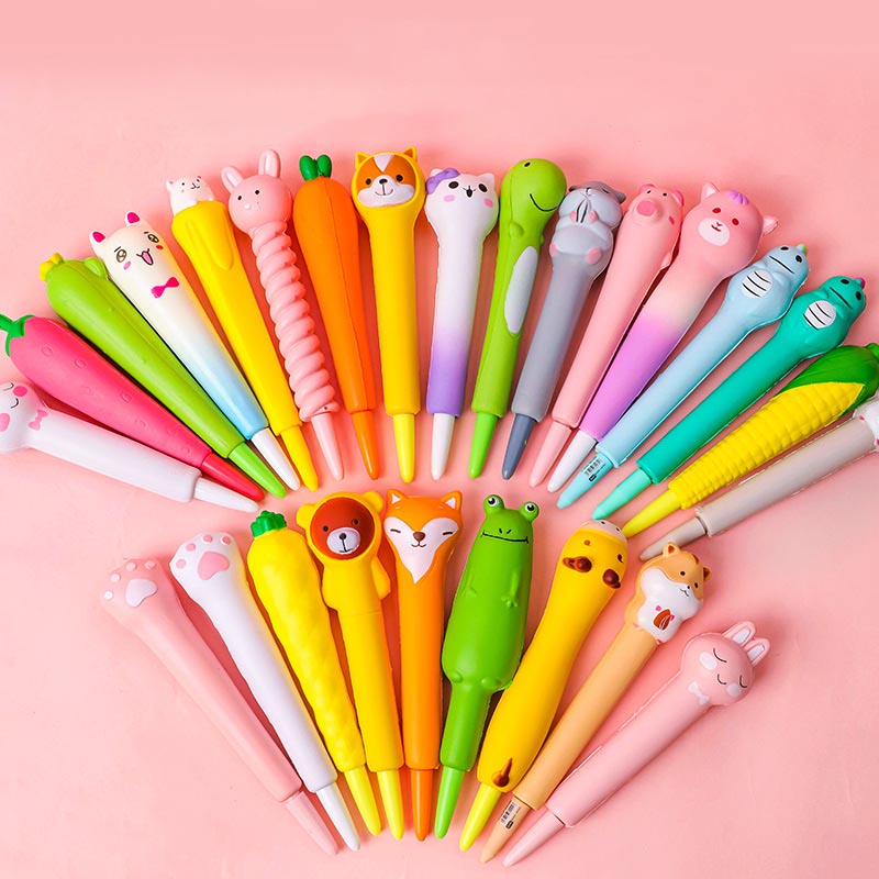 1Pcs Cute Soft Gel Pen Kawaii Decompression Pen Stationery Office School Supply Lovely Cartoon Pen Sponge Slow Rebound Gel Pen