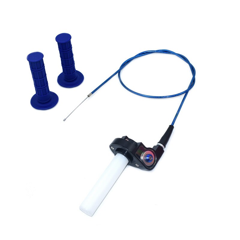 Handle Grip Motorcycle with 1/4 Quick Turn Throttle Dirt Pit Bike Motocross 7/8" Handlebar Hand Grips KTM CRF kayo Chinese bike: Silver-blue