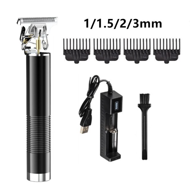 Cordless T blade Hair Trimmer Zero Barber Men Hair Clippers 1500mAh Beard Shaver Haircut Salon Electric USB Rechargeable Razor: 110388