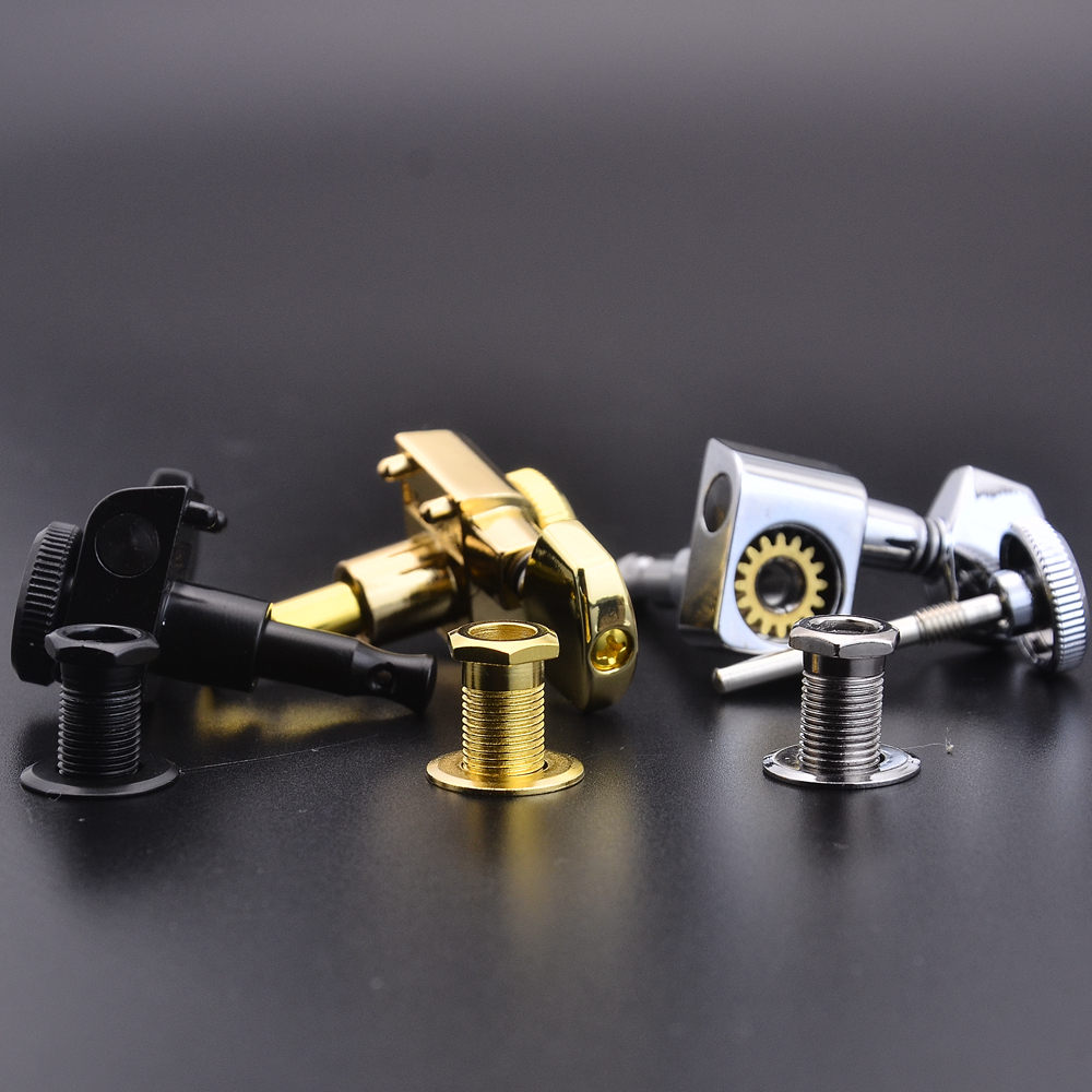 1 Set 6/7/8 corde senza chiusura a vite teste per chitarra sigillate accordatori per chitarra nero/oro/argento cromato