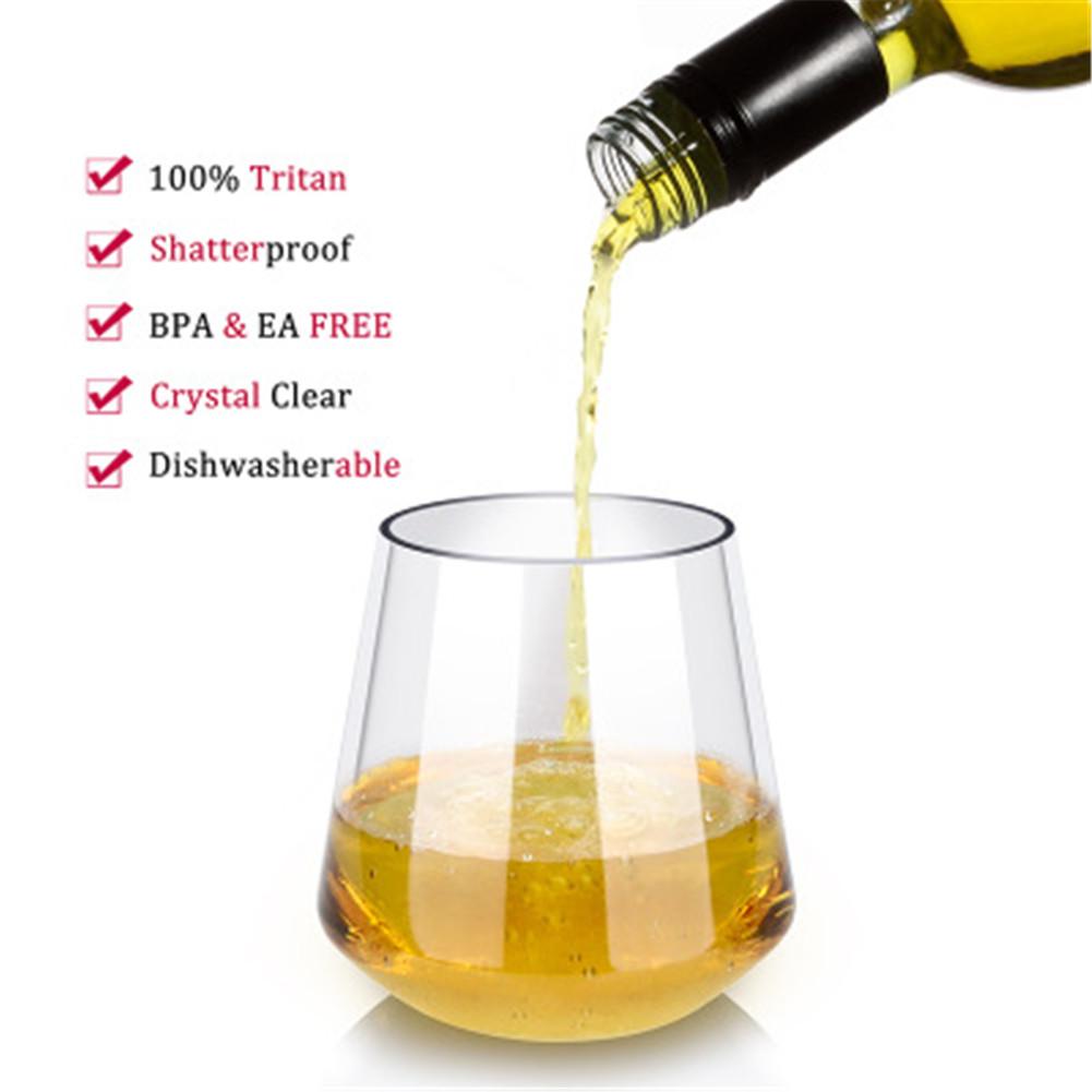 4pcs Tritan Whiskey Cup Wine Glass Set Plastic Shatterproof Wine Cup Unbreakable Wine Beer Juice Mug For Outdoor Camping Party