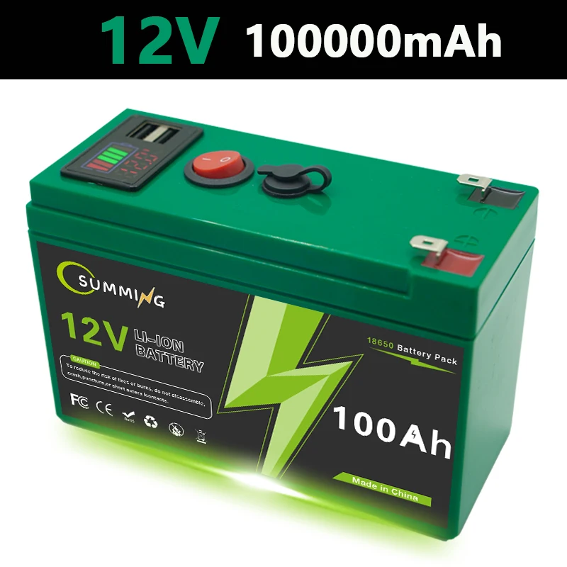 12V 150Ah Lithium wiederaufladbare LiFeP04 Batterie 4000+Zyklen für Solarenergie, USV, Roller, Elektroräder, Fischfinder, gebaut mit BMS: Brown