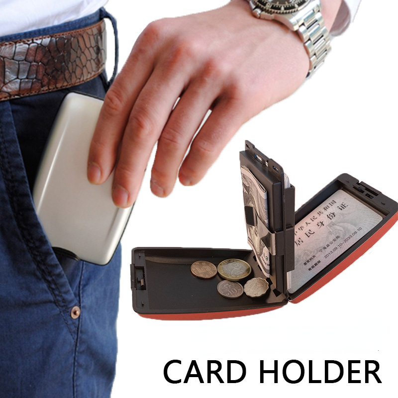 Bank Kaarthouder Blocking Hard Case Wallet Solid Credit Card Anti Scanning Bescherming Credit Kaarthouder Rfid Coin portemonnee