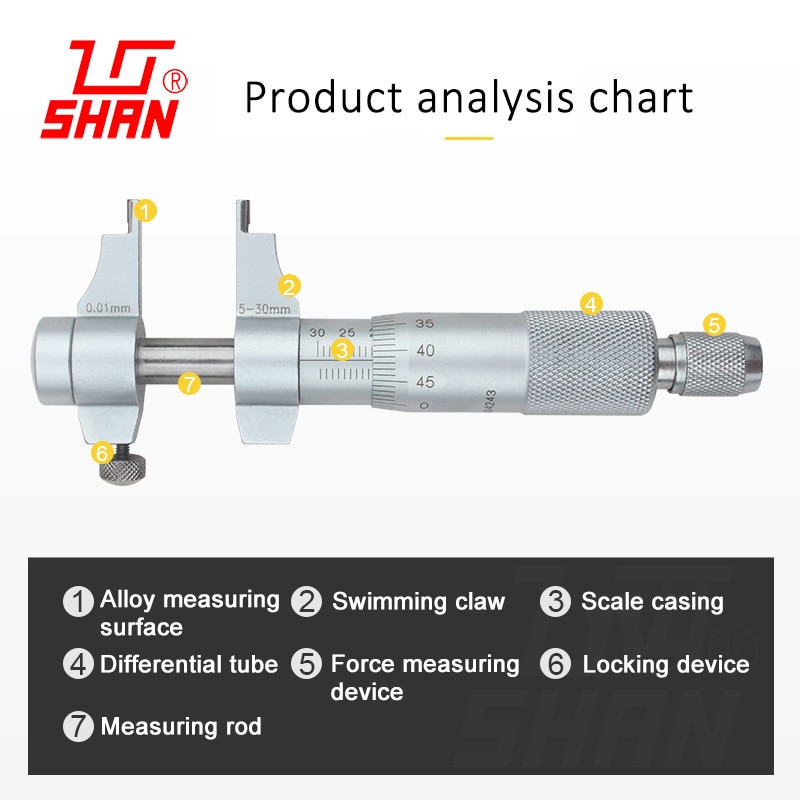 Inner diameter micrometer 25-50mm Accurate inner hole diameter measuring instrument 0.01mm micrometer measuring caliper