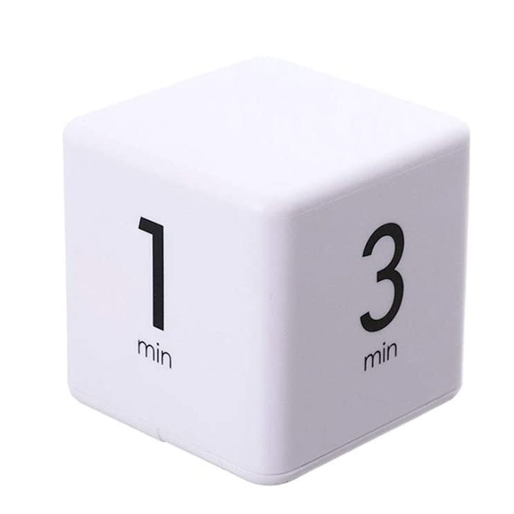 Cube Timer Praktische Pomodoro Timer Verstelbare Wit Minuten Cube Workout Timer Keuken Gereedschap Voor Time Management 1-10 Minuten: Default Title