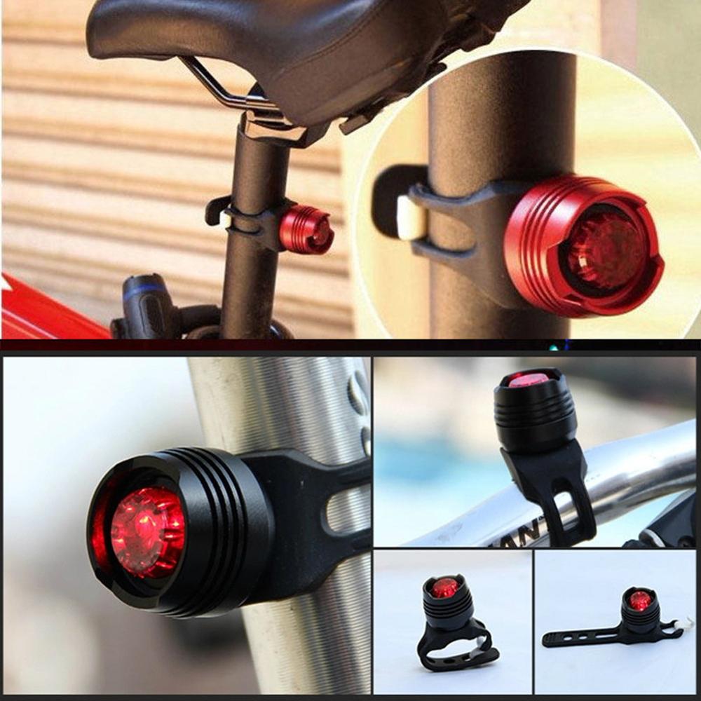 Aluminium Fiets Voor Achter Tail Helm Rood Wit Led Flash Lights Veiligheidswaarschuwing Lamp Fietsen Voorzichtigheid Licht Waterdicht