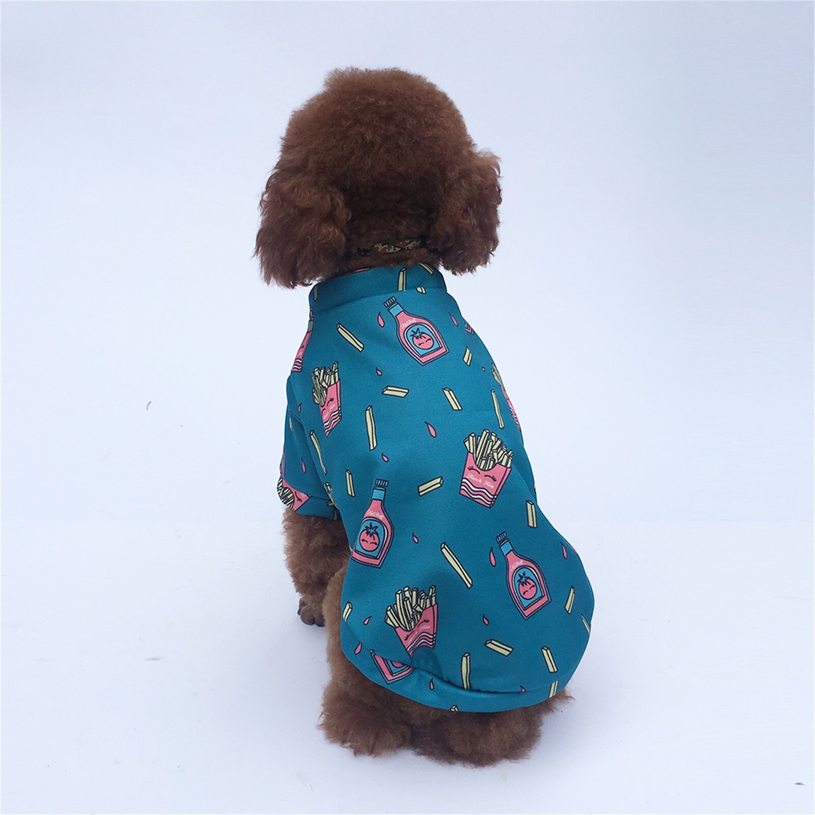 Leuke Print Hond Kleren Herfst Winter Dikke Warme Huisdier Kleding Voor Teddy Puppy Honden Plus Fleece Puppy Hond Hoodies Huisdier kleding Vest