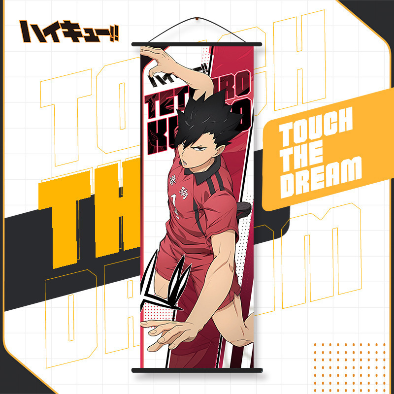 Haikyuu Affiche de peinture sur soie, décoration de maison pour enfants, HinMiShoyo Kozporina Kenma wilkids, 25x70cm