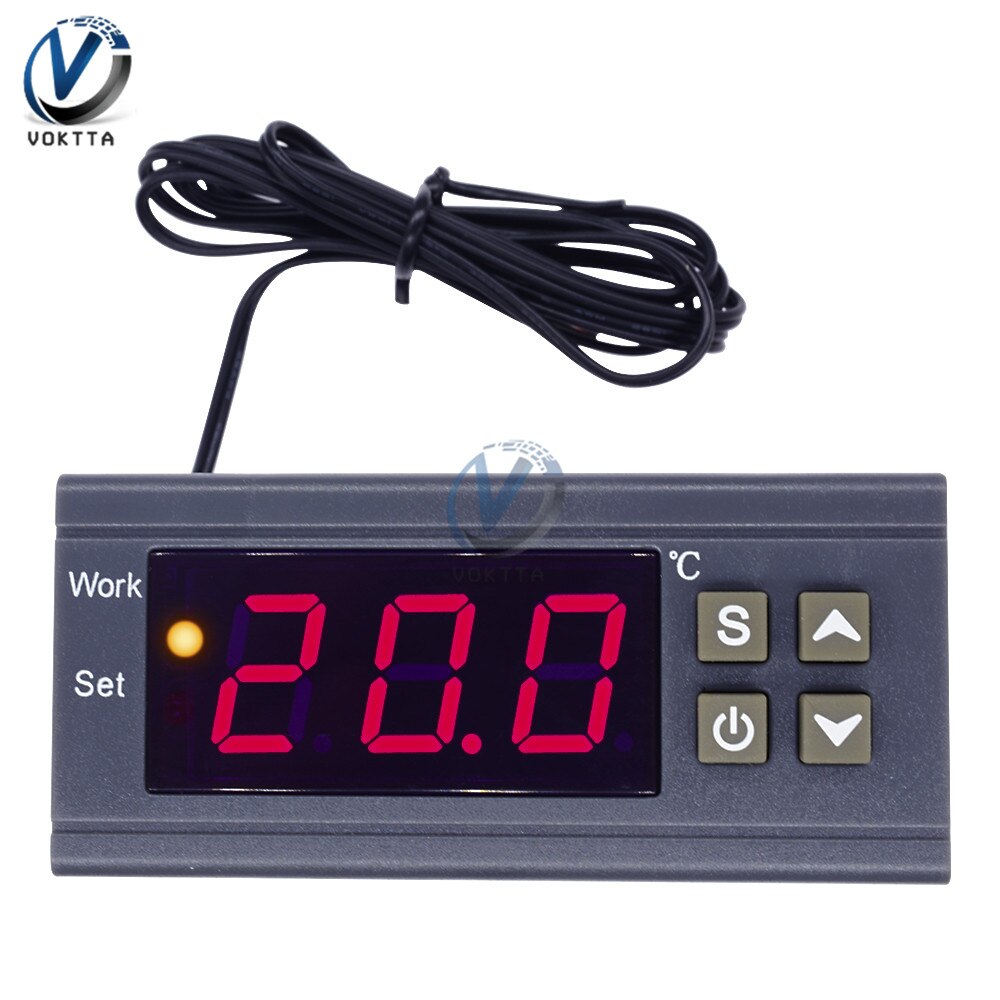 Mh1210w dc 9-72v ac90-250v digital temperaturregulator inkubator termostat regulator kontrol  -50 ~ 110 graders sensor pyrometer