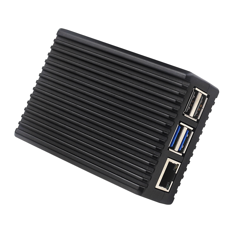 Raspberry Pi 5 aluminium behuizing Passieve koeling met siliconen koellichamen Schakelaarknop Stille warmteafvoer voor RPI 5 Pi5