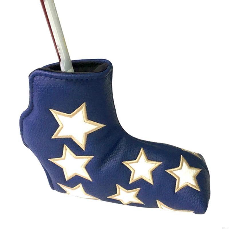 R6fe pu lederen golfijzeren headcover sterrenpatroon golfclub hoofdomslagbeschermer: Blauw