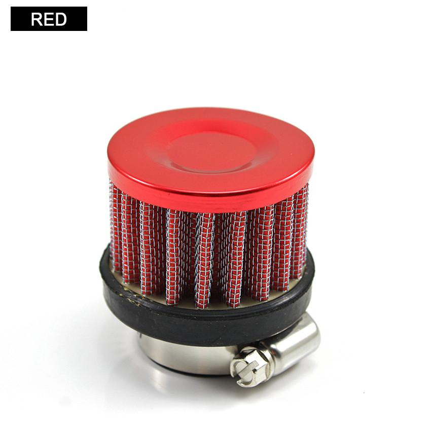 Universal 25mm Car Air Filter Clip-On Auto Round Conical Cold Air Intake Filter Kit Vent Crankcase Breather Part Auto Accessory: red