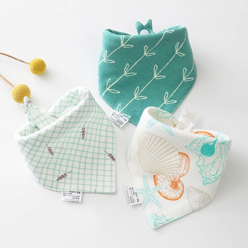 3Pcs Slabbers 100% Biologisch Katoen Slabbetjes Driehoek Burp Doek Cartoon Speeksel Handdoek Babyvoeding Slabbetjes Zachte Absorberende Jongens meisje Slabbetjes: SK30001