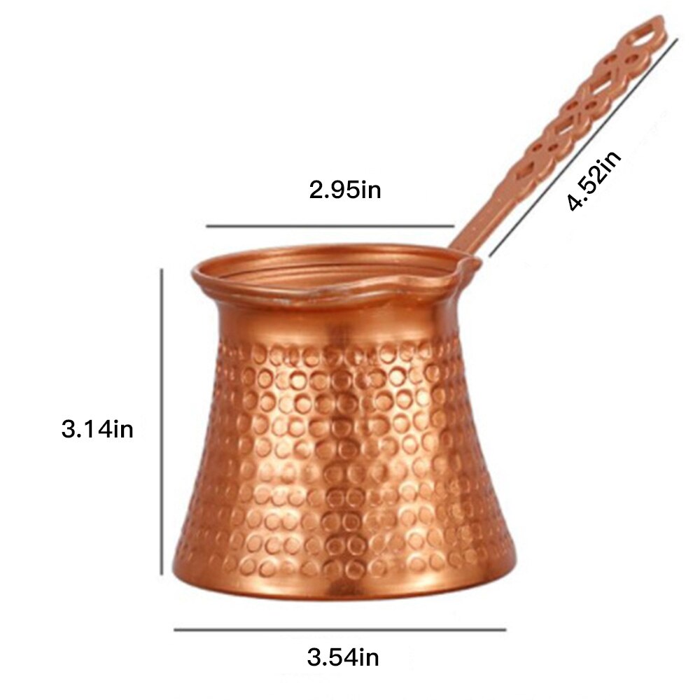 Coffee Long Handle Anti-Rust Wear-Resistant Durable Noble Copper Plated Aluminium Coffee Maker Kettles Pot For Coffee Tools