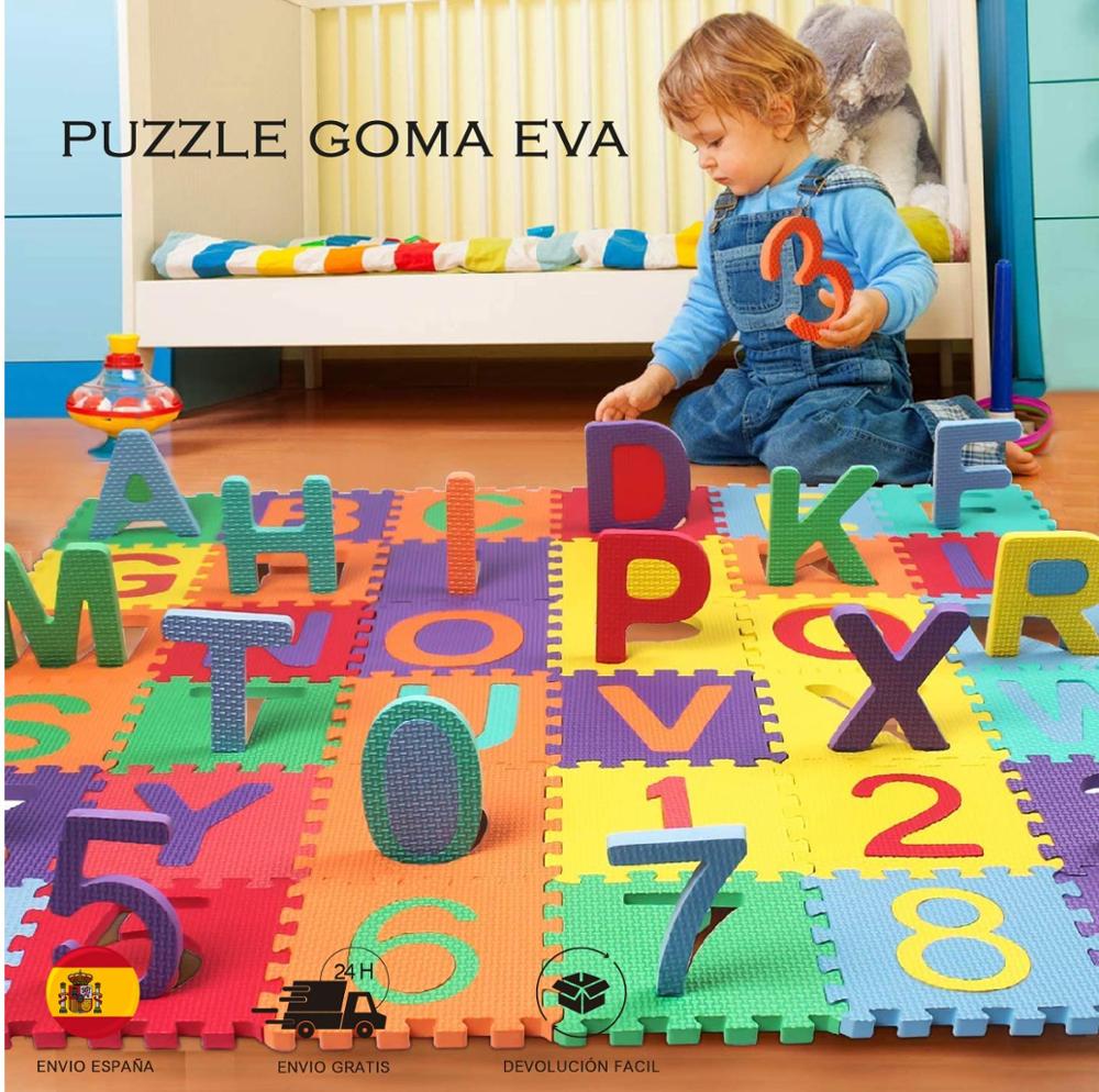 Alfombra Puzzle Goma Espuma EVA Colchoneta Suave Juego Rompecabezas para Niños Lavable Resistente a la Humedad