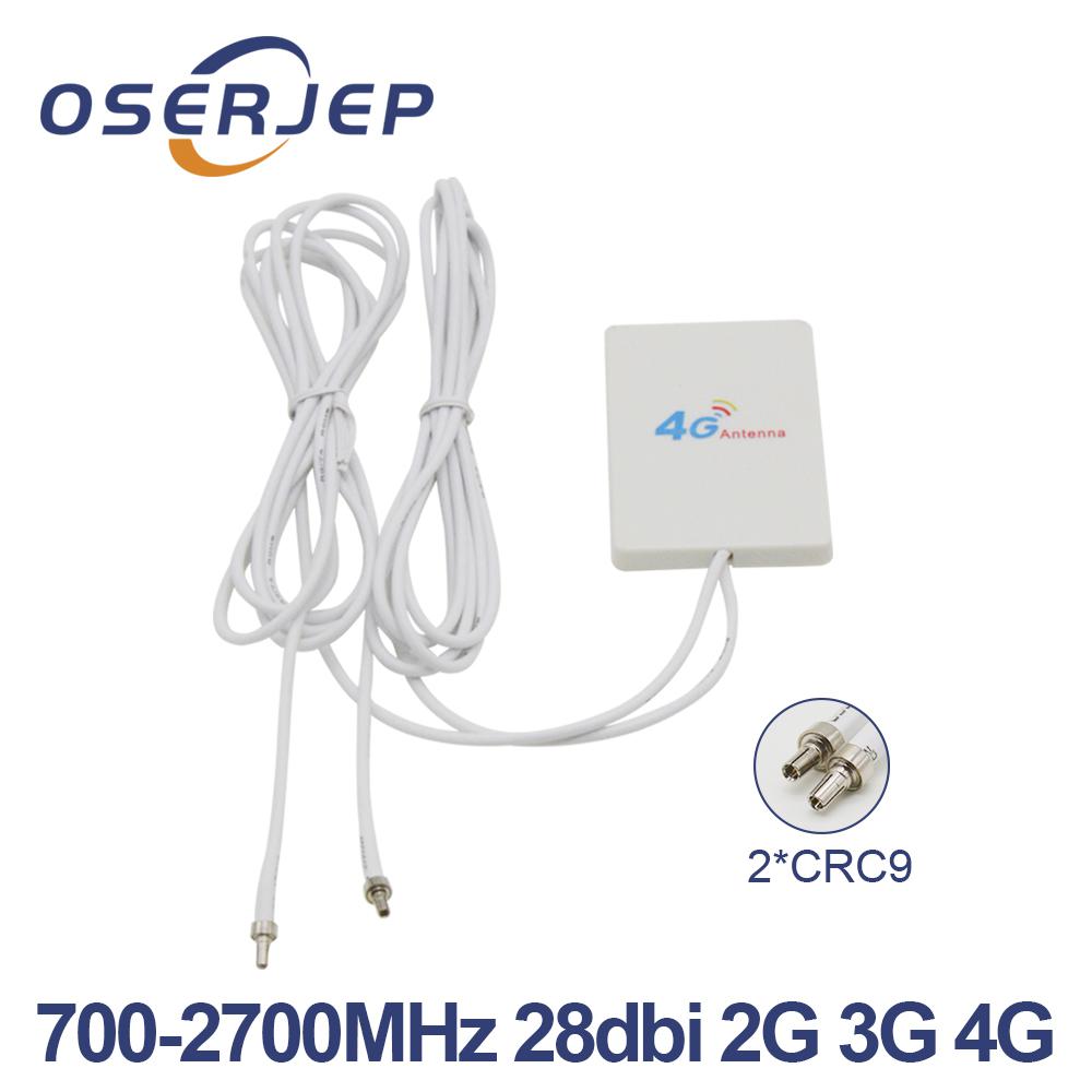 Crc 9 ts9 sma 4g lte pannel antenne stik 3g 4g router anetnna med 3m kabel til huawei 3g 4g lte router modem antenne: 2x crc 9 stik