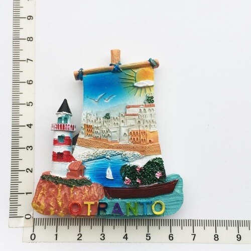 Italy fridge magnets Italian Sicily Otranto tourist souvenir decorative arts magnetic refrigerator stickers travel decor: town of Otranto