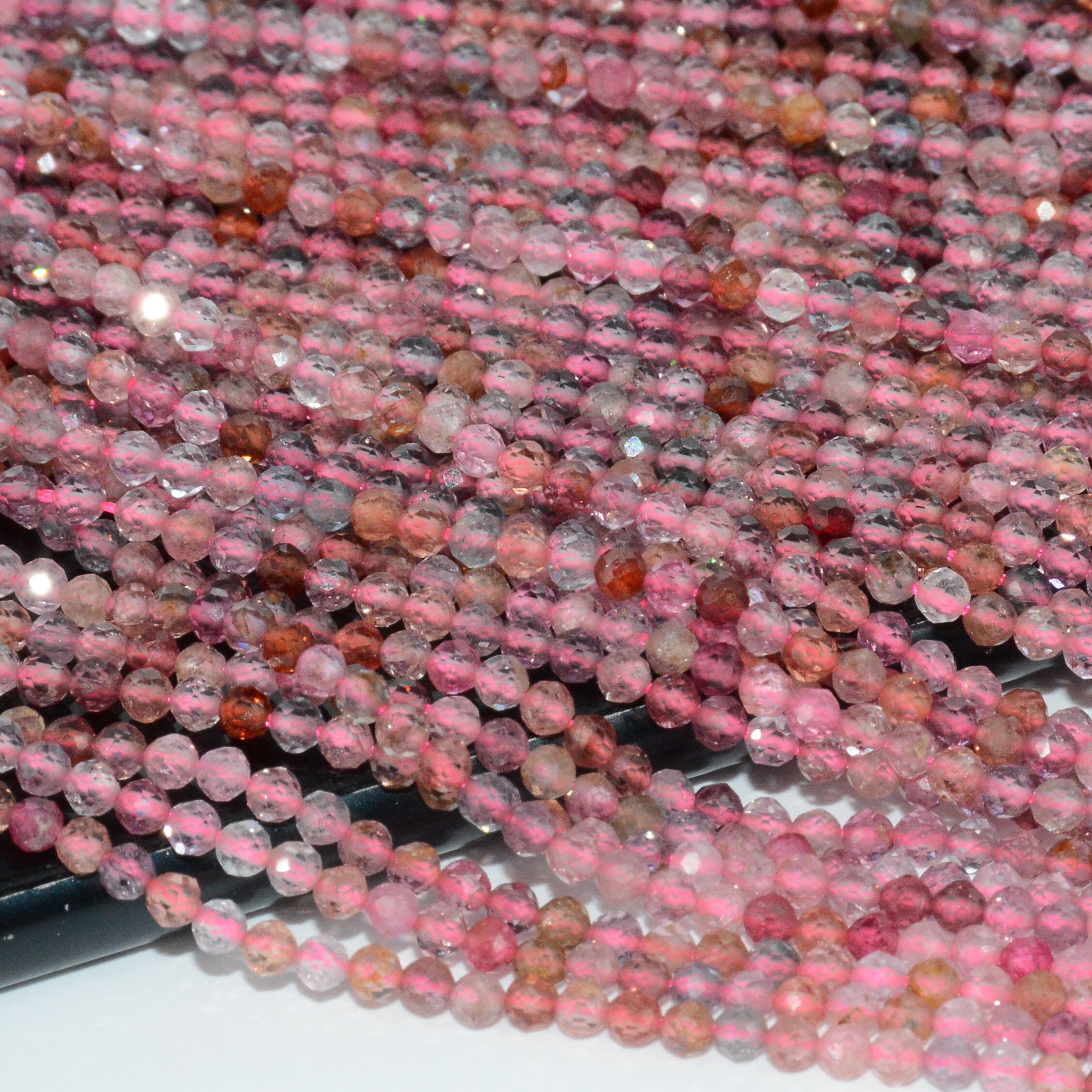 Natural Multiple Spinel Small Faceted Round Beads 2.5mm / 3.2mm