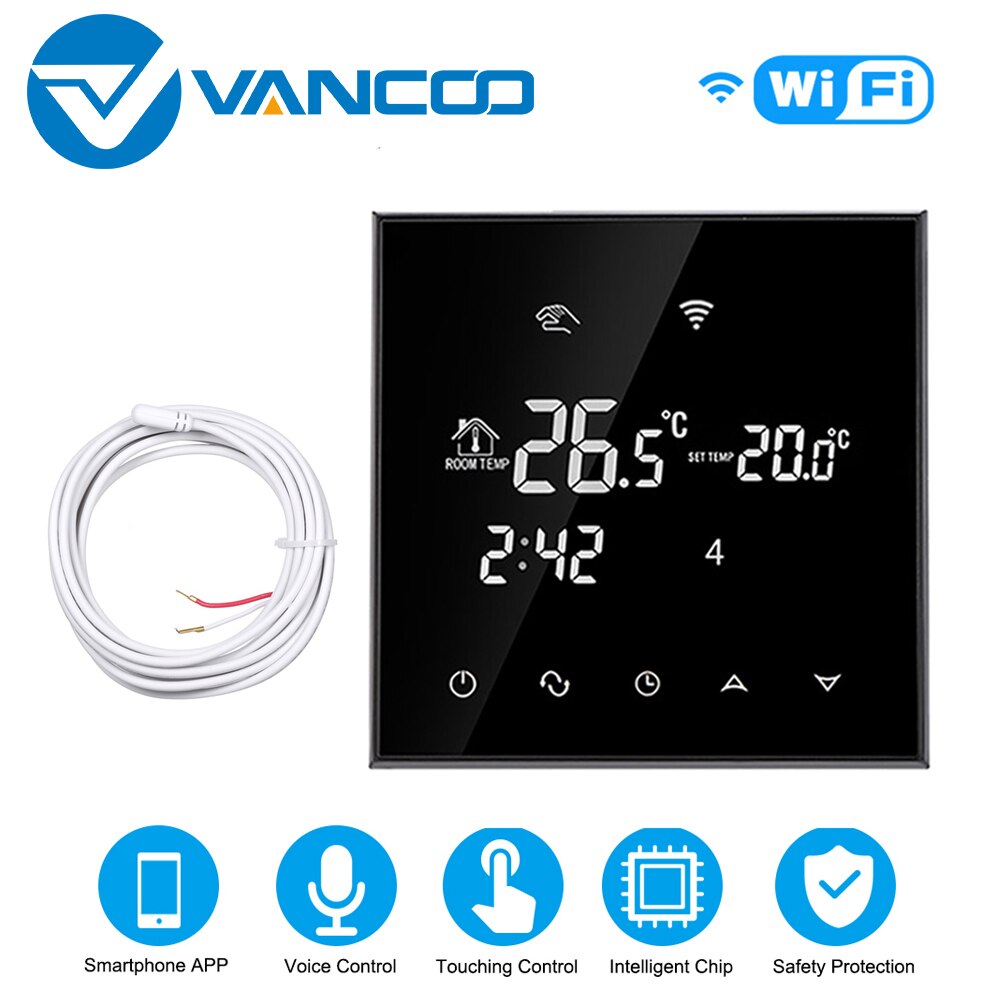 Vancoo Wifi Slimme Thermostaat 220V Floor Elektrische Verwarming Controller Digitale Temperatuur Controller Werkt Met Alexa Google Thuis