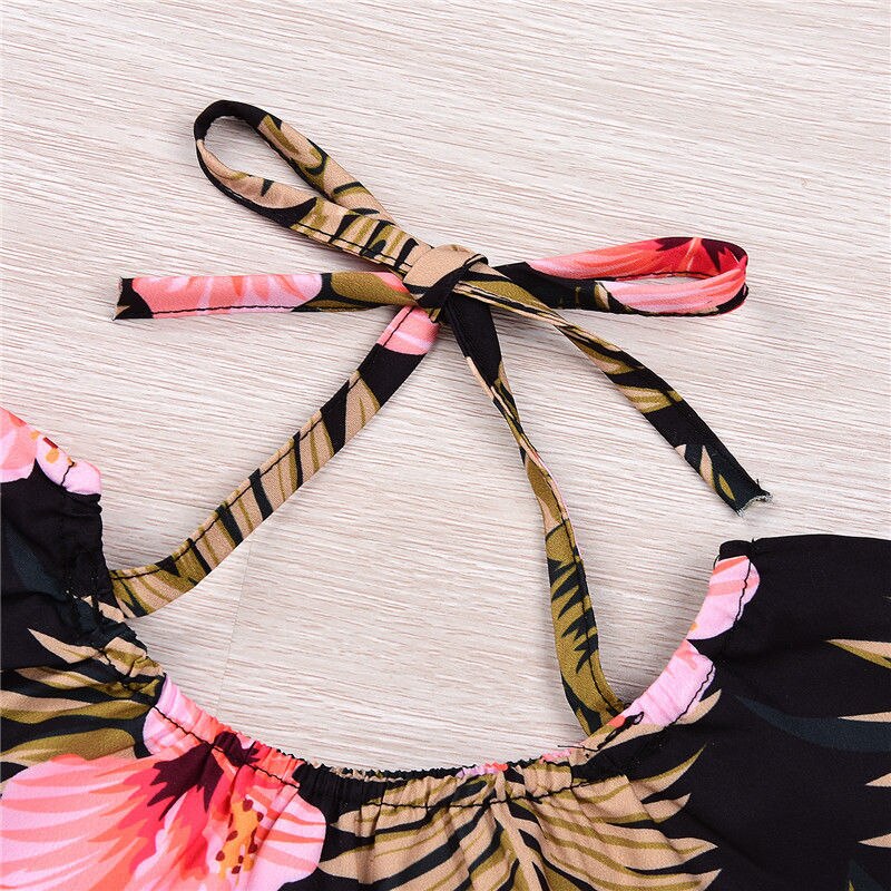Newborn Infant Ruffle Swimsuit Kid Baby Girls Bikini Set Swimwear Children Baby Girl High Waist Printing Bathing Suit Beachwear