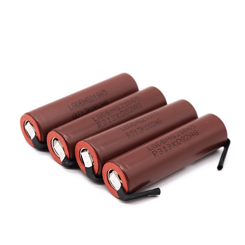 100%  originale forlg  hg2 3000 mah 3.6v 18650 batteri med strimler loddet batteri til skruetrækkere 30a højstrøm+diy nikkel