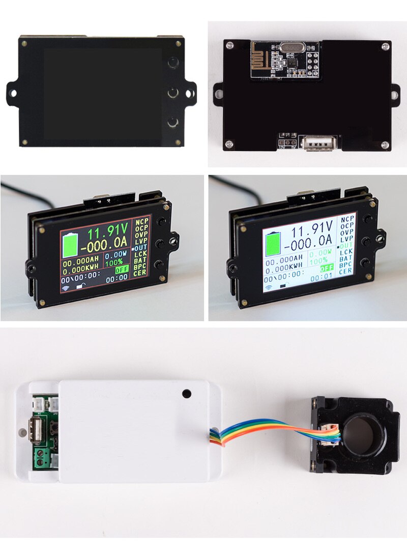 DC 500V 100A 200A 500A medidor de voltaje inalámbrico amperímetro batería Solar carga coulómetro capacidad detector probador de potencia