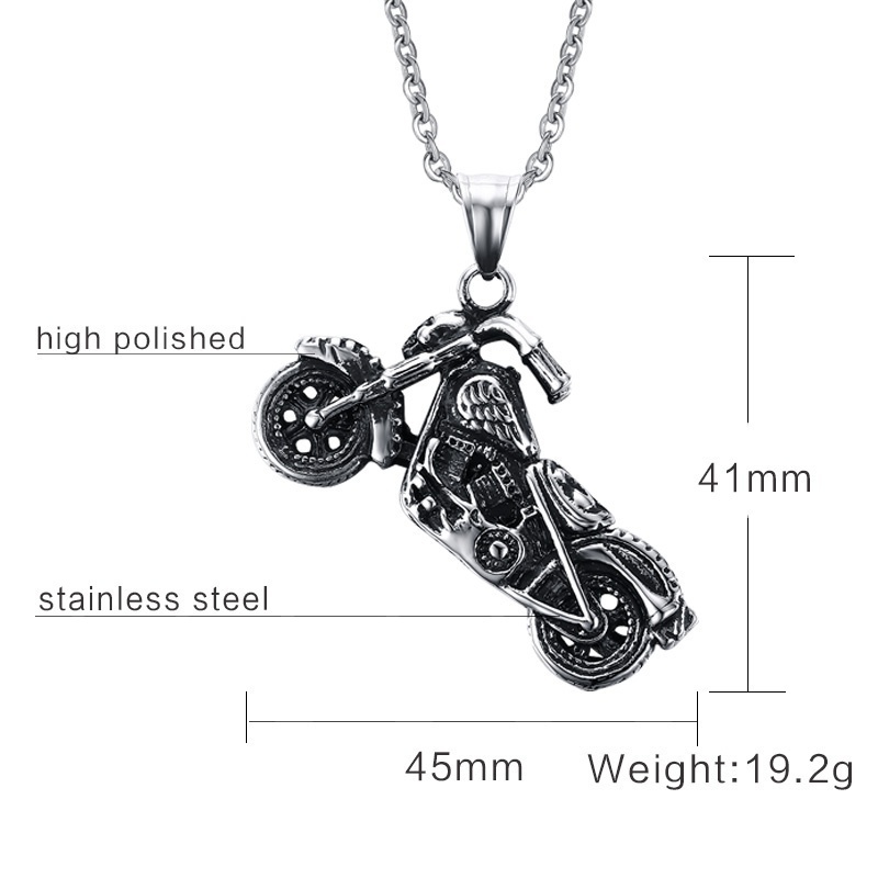 Klassieke Mannen Hanger Rvs Motorfiets Punk Rock Ketting Christmas Party Ketting Op De Hals Mode-sieraden