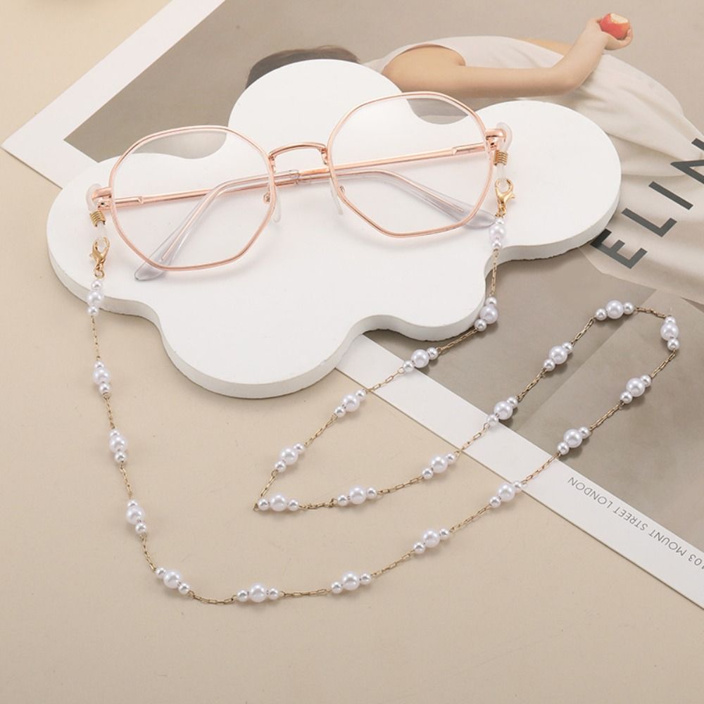 Jewelry Vintage Beads Glasses Chain Bohemian Crystal Glasses Chain Copper Lanyard Mask Chain Eyewear Accessories: Gold-color
