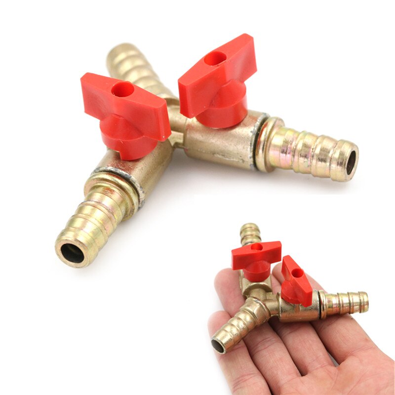 Klem Montage Slang Barb Brandstof Water Olie Gas Voor Tuin Irrigatie Automotive 3/8 "10Mm Messing Y 3-manier Uitschakeling Kogelklep
