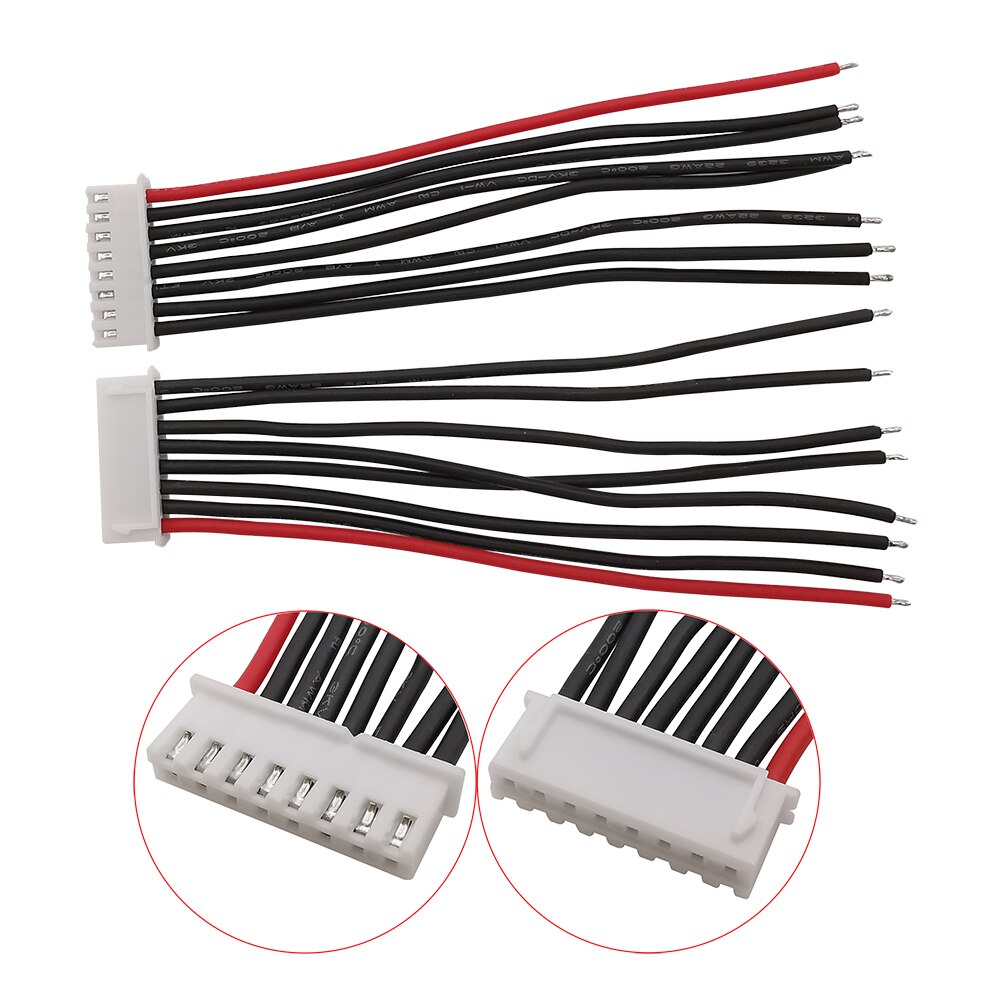 5Pcs JST XH Connectors Adapter Plug 1s 2s 3s 4s 5s 6s 7s JST-XH Balance Changer Cable 22AWG Silicone Wire for Lipo Battery: 7S 8 Pin / 15CM