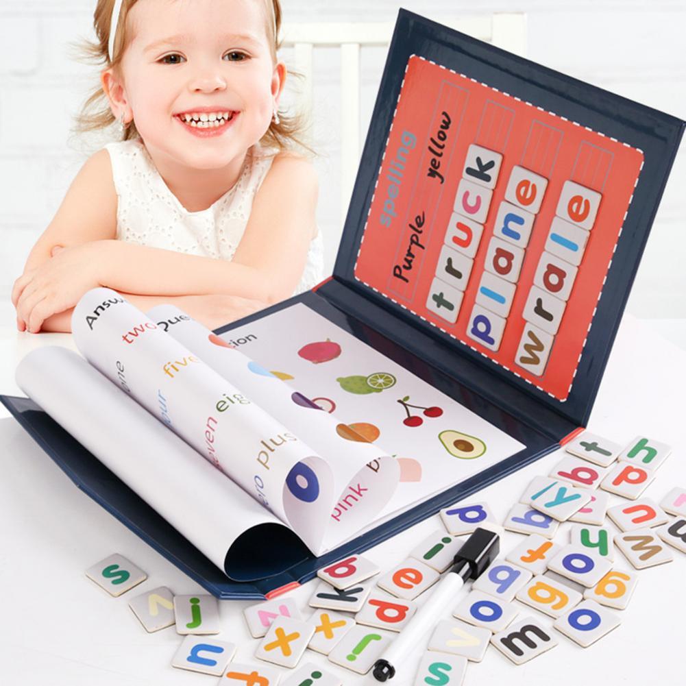 Magnetische Woord Spelling Spel Kinderen Vroege Onderwijs Engels Kartonnen Puzzel Engels Kartonnen Puzzel