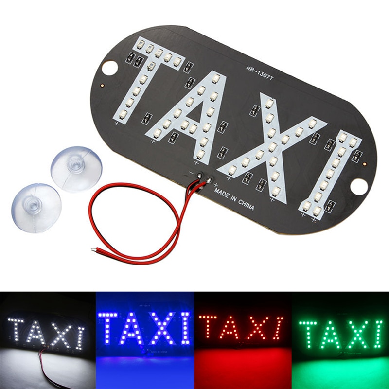 4 Kleur Taxi Cab Voorruit Voorruit Teken Wit Led Taxi Light Lamp