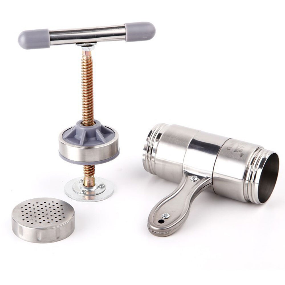 Stainless Steel Manual Noodle Pasta Maker Press Spaghetti Kitchen Tool Mould Stainless steel: Silver