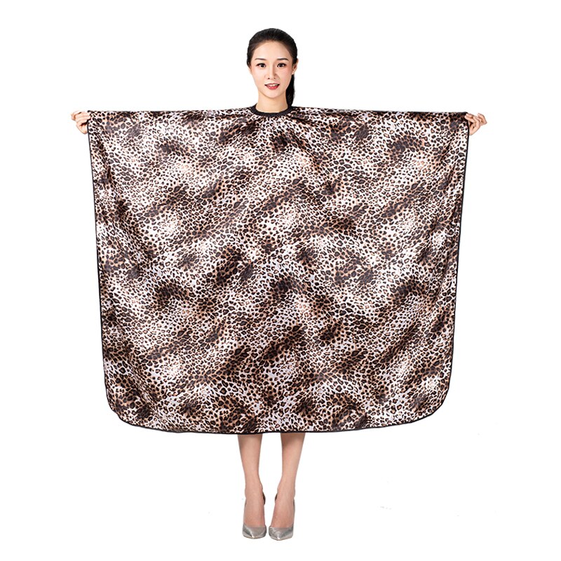 Salon Hairdressing Cape Satin Zebra Leopard Print Hairdresser Haircut Waterproof Cape Barber Styling Cape Apron: K041