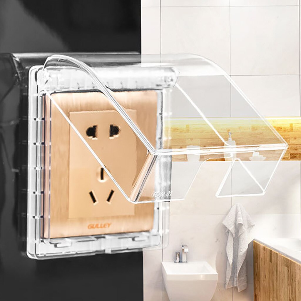 Waterproof Box DustProof Protective Cover Universal Wall Socket Switch Plate Outlet Door Bell Cover Protector Box Splashproof