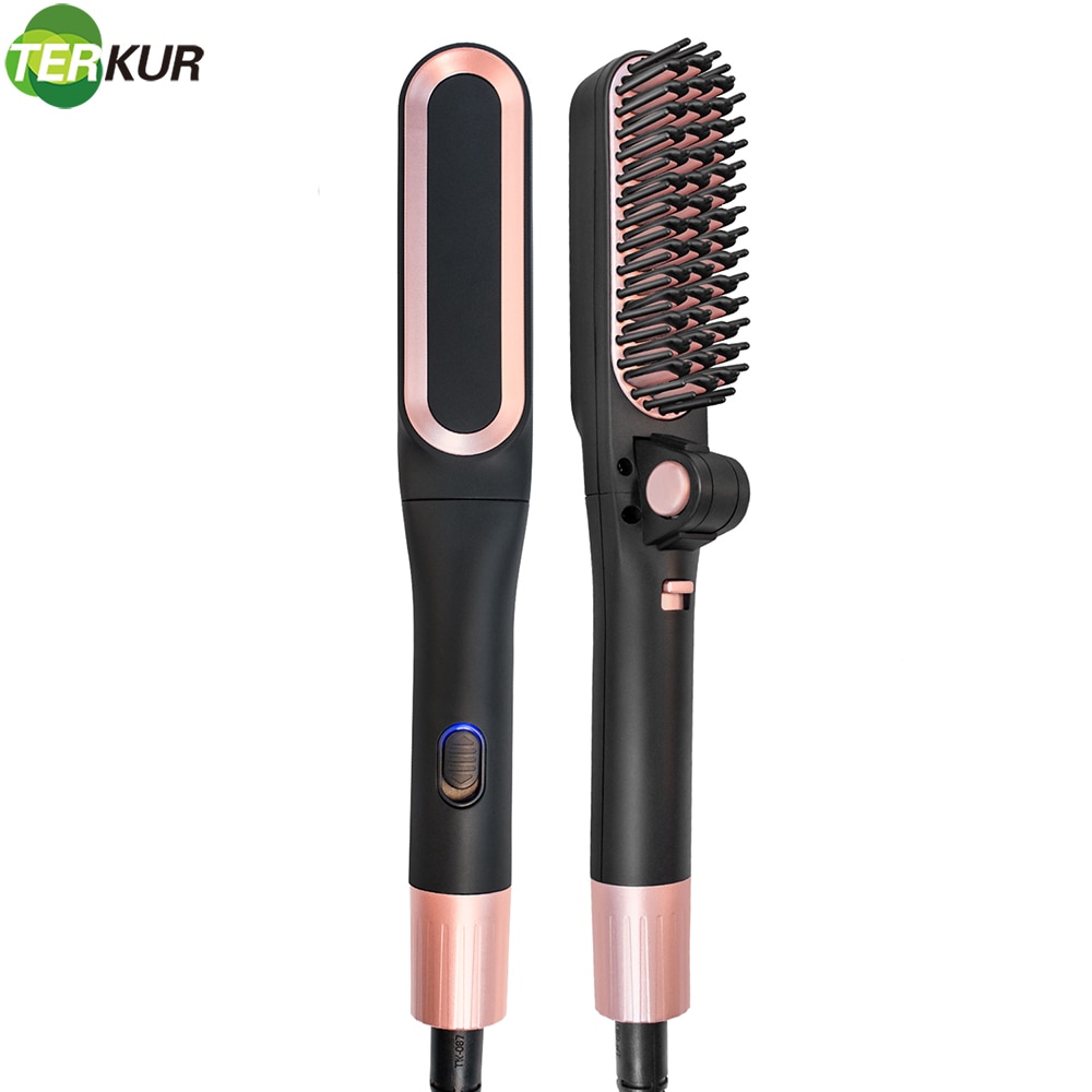 Cepillos eléctricos para el pelo peine peine alisador Anti-escaldado plegable peine recto Ioned 360 Cepillo giratorio secador de pelo