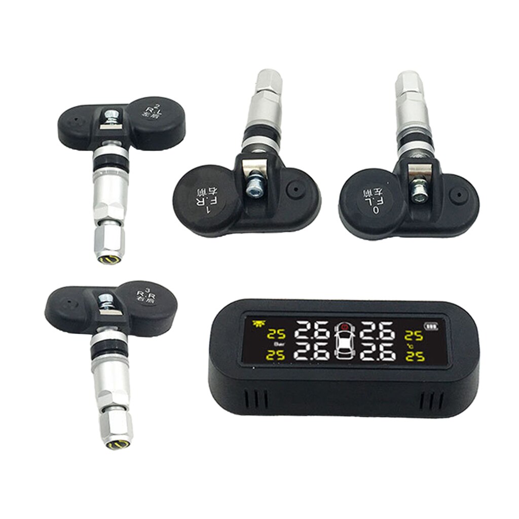 Solar TPMS Car Tyre Pressure Monitoring & 4 Wireless Internal Sensors Tester