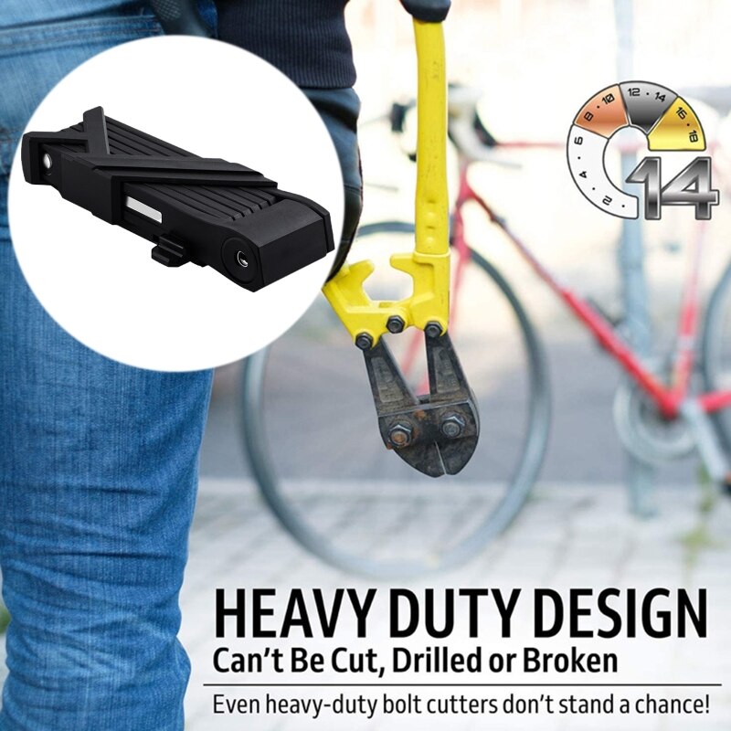 Heavy Duty Folding Bicycle Lock Cycling Bracket Compact Safety Foldylock MTB Road Bike Security Anti-theft Steel Lock