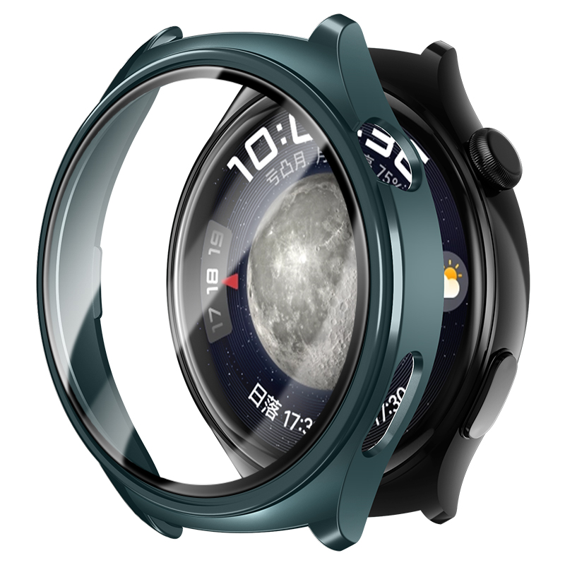 Vidro temperado + capa para huawei watch 4 case 46mm cobertura completa protetor de tela protetora para huawei watch4 acessórios: 天空蓝